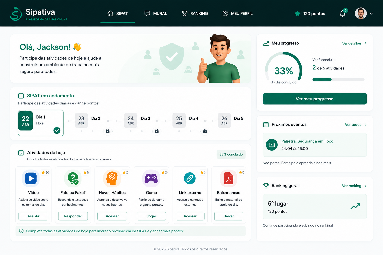 Colaborador usando plataforma Sipativa